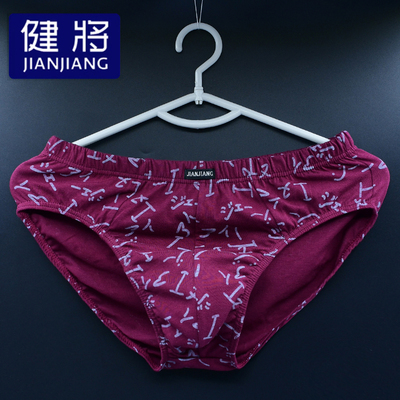 2健将男士三角中腰内裤纯棉吸湿排汗宽松透气100%全棉舒适新疆棉