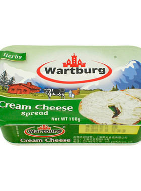 沃特堡涂抹奶油芝士150g奥地利进口涂抹奶油奶酪干酪 蒜香味 原味