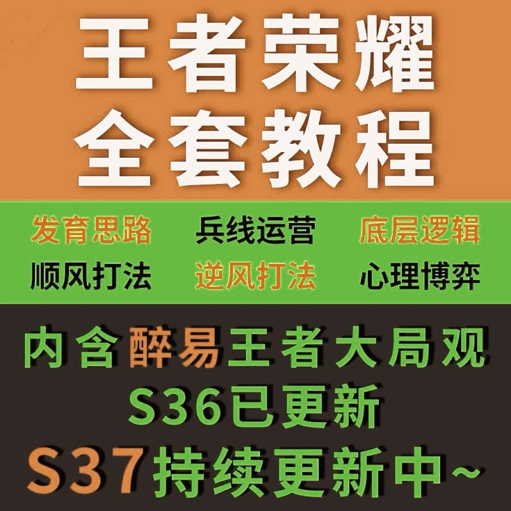 王者荣耀攻略全英雄教学醉易大局观射手操作意识课程技术视频
