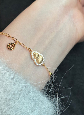 s925纯银镶钻葫芦钱币手链女简约新中式福禄设计轻奢精致银手饰