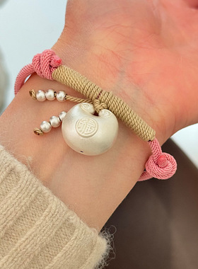 999足银小胖福手绳手链女简约新中式国风设计时髦百搭手饰礼物