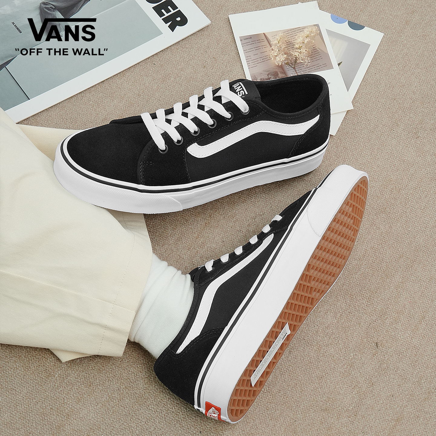 Vans/范斯官方正品 Filmore 复古高街经典黑白低帮帆布鞋板鞋男鞋图片