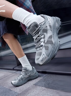 Mizuno/美津浓 RACER S 26新款野鸽灰跑步鞋网面轻便男运动休闲鞋