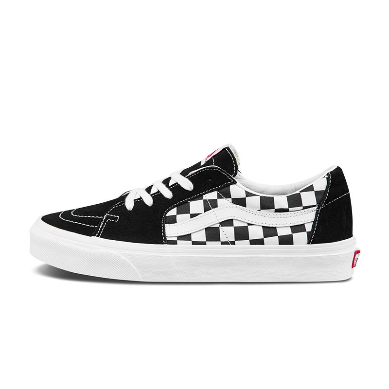 Vans范斯官方 Sk8-Low Checkerboard 棋盘格复古男女鞋休闲鞋板鞋