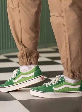 Vans范斯官方 SK8-Low 美式复古绿色男鞋防滑耐磨休闲鞋低帮板鞋