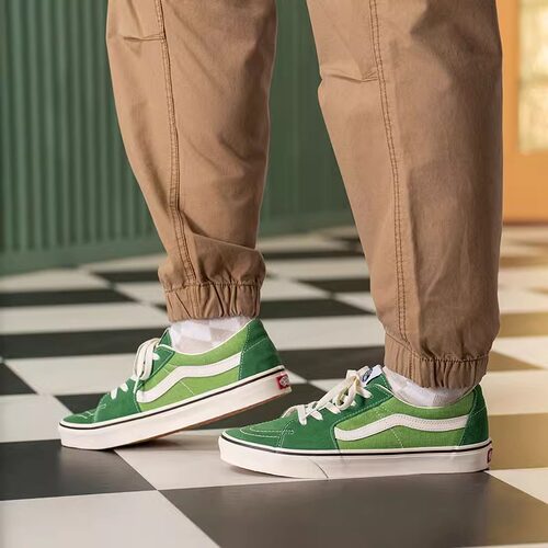 Vans范斯官方 SK8-Low 美式复古绿色男鞋防滑耐磨休闲鞋低帮板鞋
