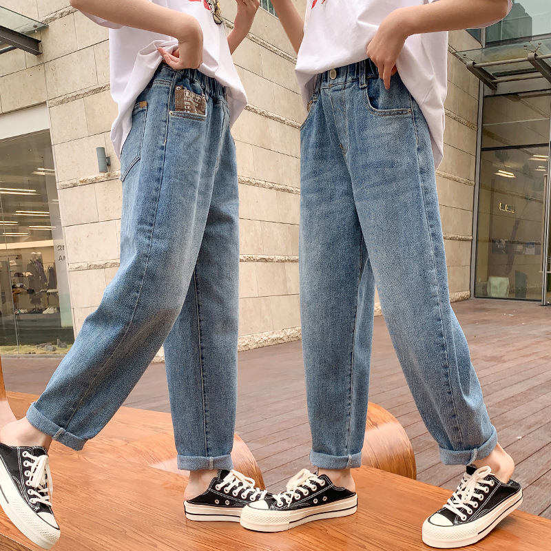 女童秋装牛仔长裤2025新款儿童裤子春秋季中大童宽松休闲裤小女孩