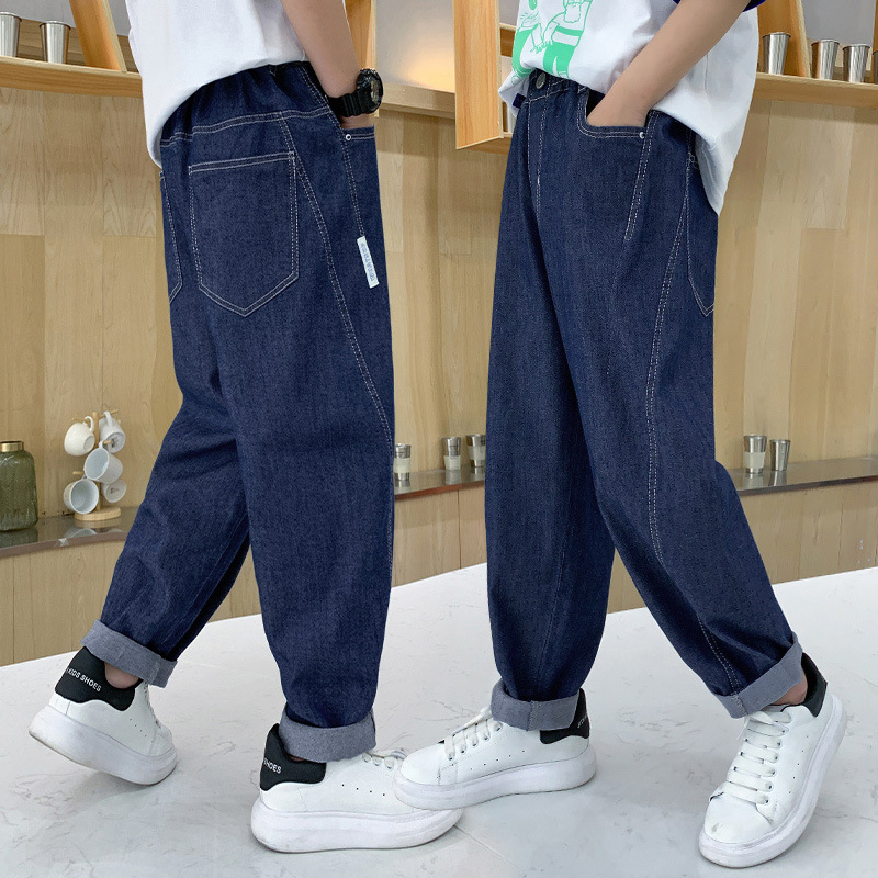 男童牛仔裤秋装儿童宽松裤子潮2025新款中大童直筒春秋男孩休闲裤