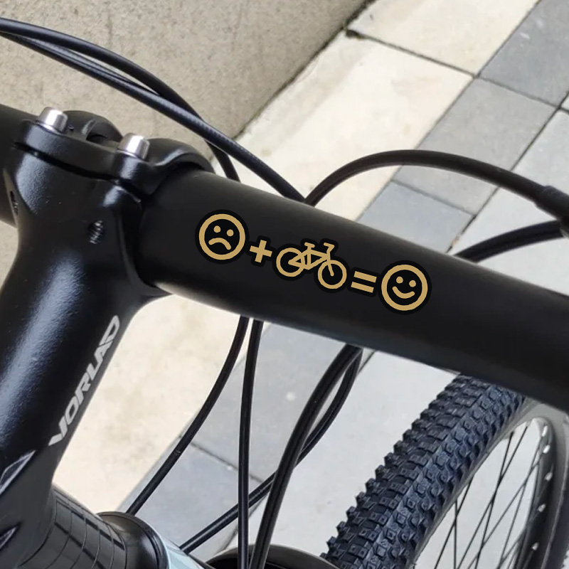 骑车开心趣味表情包自行车贴纸