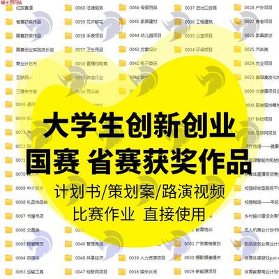 大学生创新创业计划书word范文PPT模板商业策划案互联网+国赛路演