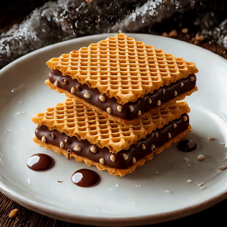 0蔗糖榛仁迷你威化黑巧克力