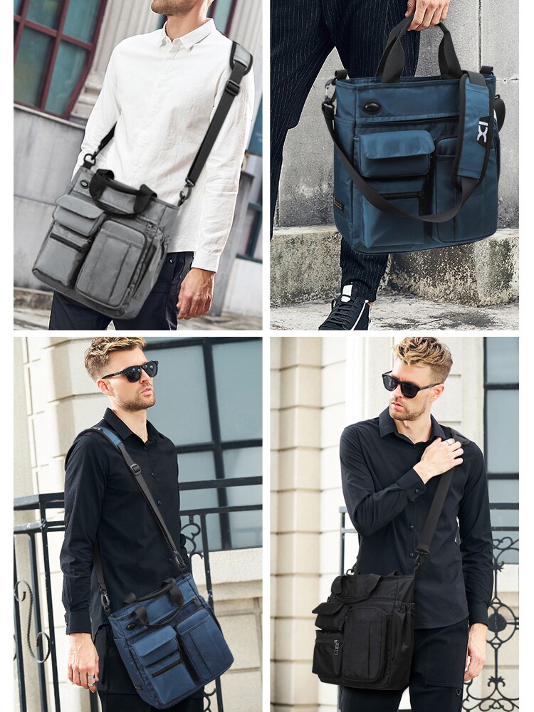 MENS SHOULDER BAG MULTIFUNCTIONAL BUSINESS DOCUMENT OXFORD CASUAL CANVAS HANDBAG MESSENGER TRAVEL LARGE CAPACITY MENS BAG