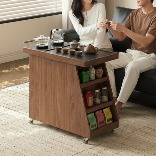 移动小茶台迷你一人小茶车设计师高端小户型家用茶桌阳台小型茶台