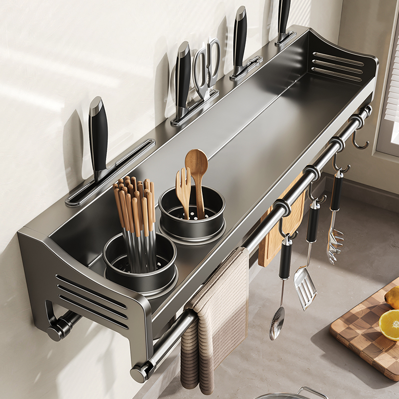 厨房壁挂置物架一站式收纳