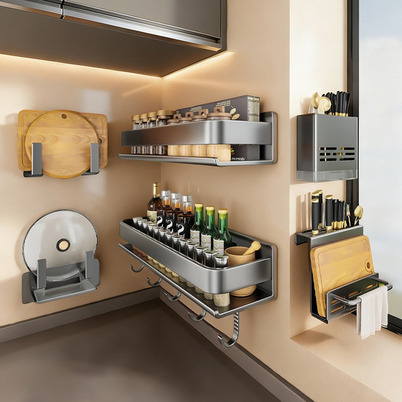 新款厨房置物架调料架壁挂式收纳