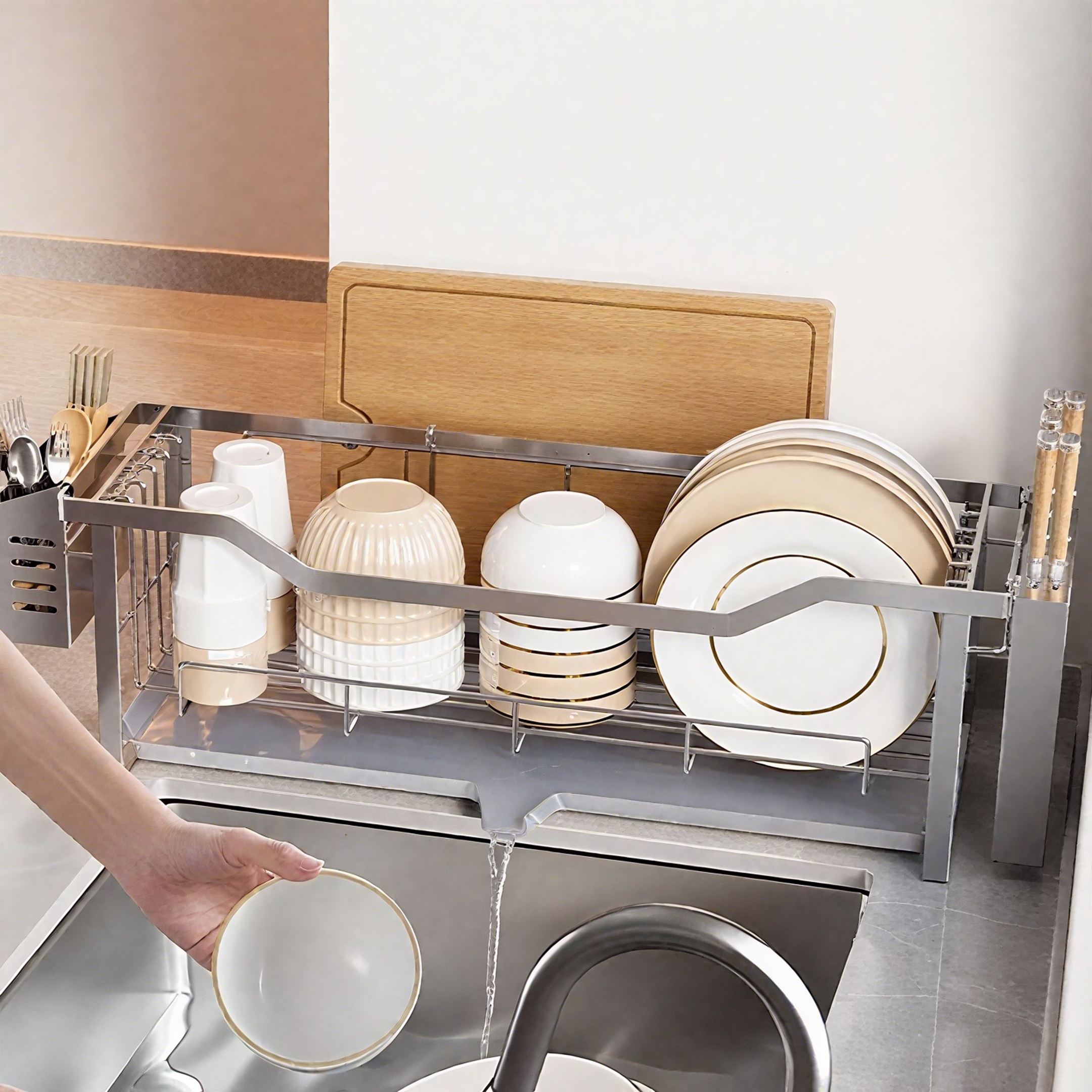 【窄边收纳】厨房碗碟沥水架