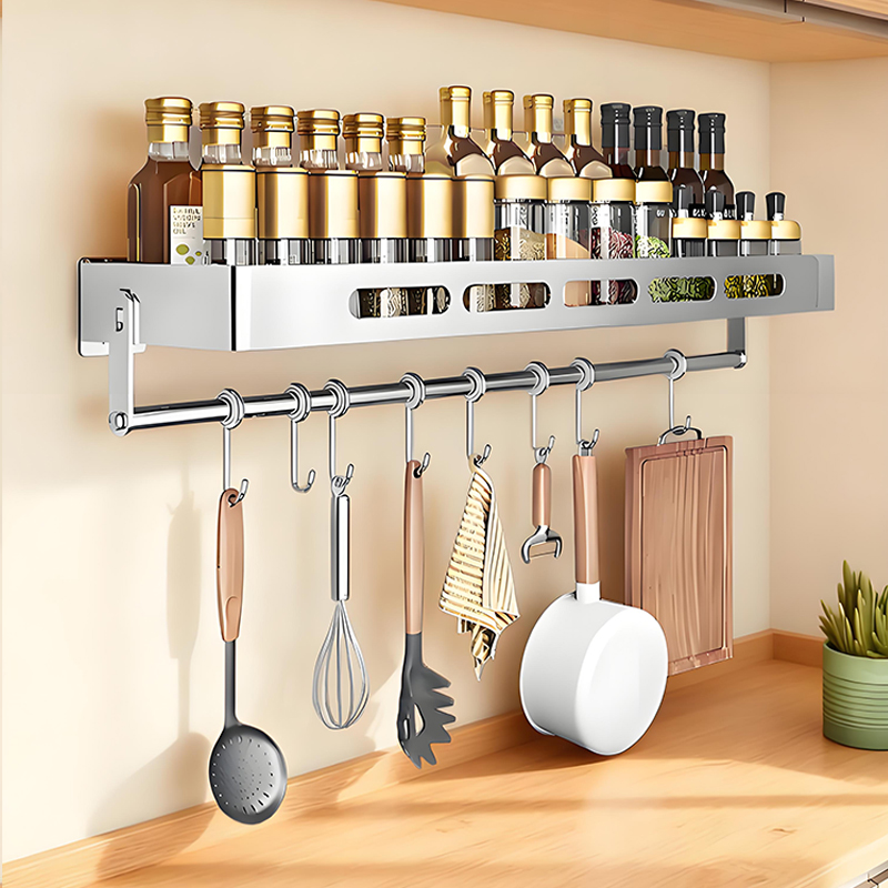 不锈钢【双安装】调料置物架