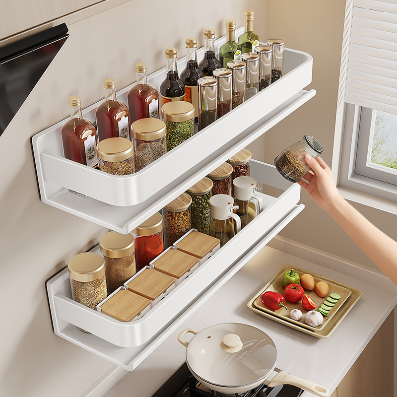 白色厨房置物架调料架壁挂