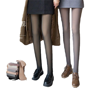 菲梦伊加绒加厚光腿神器女秋季裸感黑色透肤打底裤显瘦抗冻连裤袜