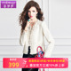 立体花朵千金感白色外套黑色半裙 女秋季 菲梦伊小香风名媛时尚 套装