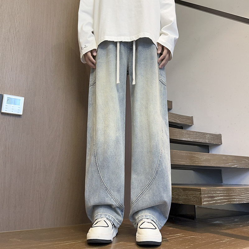 2025新款弯刀裤小众设计三色工装牛仔长裤XZ503K837P55控78,男装工装外套,星座503-1