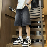 2025夏季伐木裤元素男女款牛仔短裤五分裤XZ503-1DK521P45控68，男装牛仔裤，星座503-1