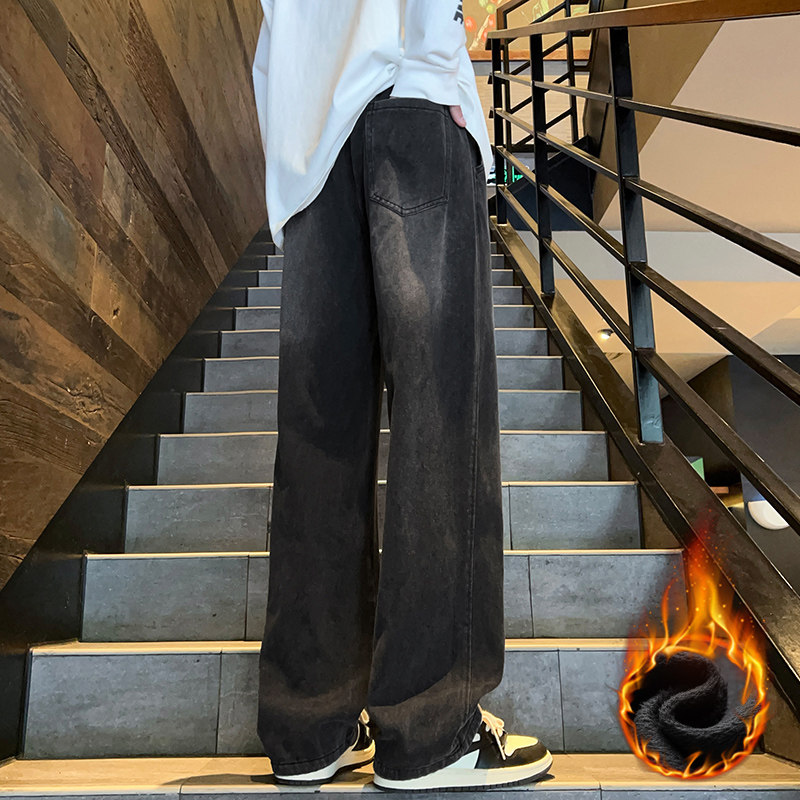 加绒现货现货美式拼接直筒牛仔长裤XZ503-K825特P45-加绒55,男装牛仔裤,星座503-1