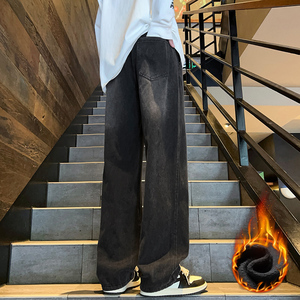 加绒现货 现货美式拼接直筒牛仔长裤XZ503-K825特P45-加绒55图片