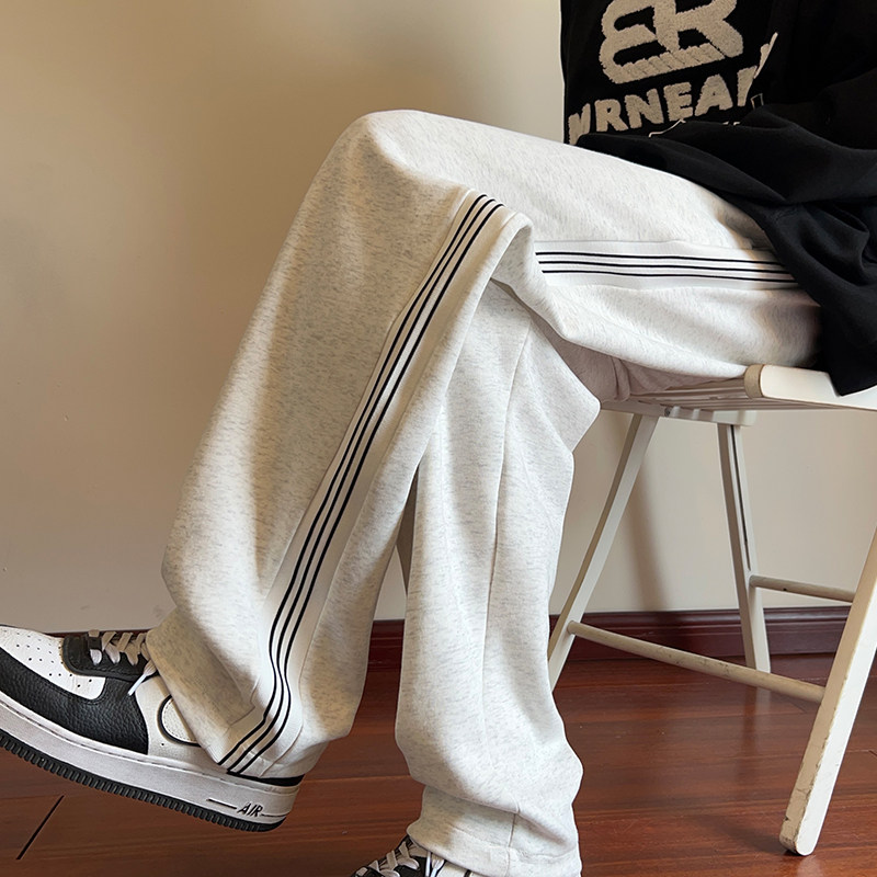 秋冬新款三条杠重磅华棉直筒潮流休闲裤XZ503-1K5016P60控88,男装休闲裤,星座503-1