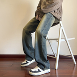 秋冬季直筒男女款水洗修身微喇牛仔裤XZ503-1K819P55控78，男装牛仔裤，星座503-1