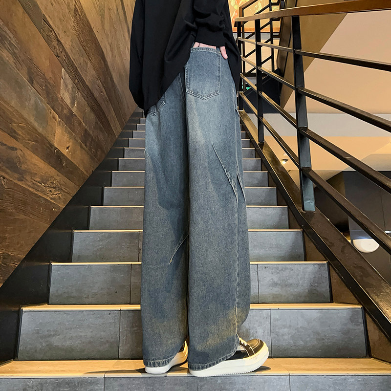 加绒现货现货美式拼接直筒牛仔长裤XZ503-K825特P45-加绒55,男装牛仔裤,星座503-1