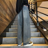 加绒现货现货美式拼接直筒牛仔长裤XZ503-K825特P45-加绒55，男装牛仔裤，星座503-1