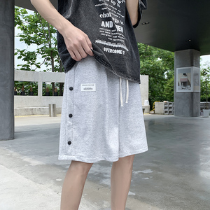 夏季排扣贴标男女款休闲五分裤篮球短裤XZ503-1DK510P40控58图片