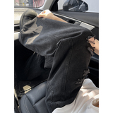 夏季新款纯色破洞弯刀高品质牛仔裤XZ503-K852P55控88，男装牛仔裤，星座503-1