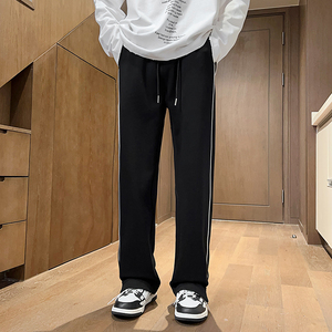 秋冬男女款高街宽松直筒脚口拉链休闲运动裤XZ503-1-K5018P55控78图片