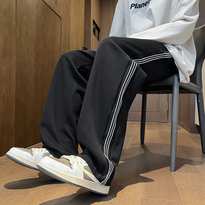 秋冬新款三条杠重磅华棉直筒潮流休闲裤XZ503-1K5016P60控88图片