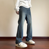 秋冬季直筒男女款水洗纯色微喇牛仔裤XZ503-1K820P50控78，男装牛仔裤，星座503-1