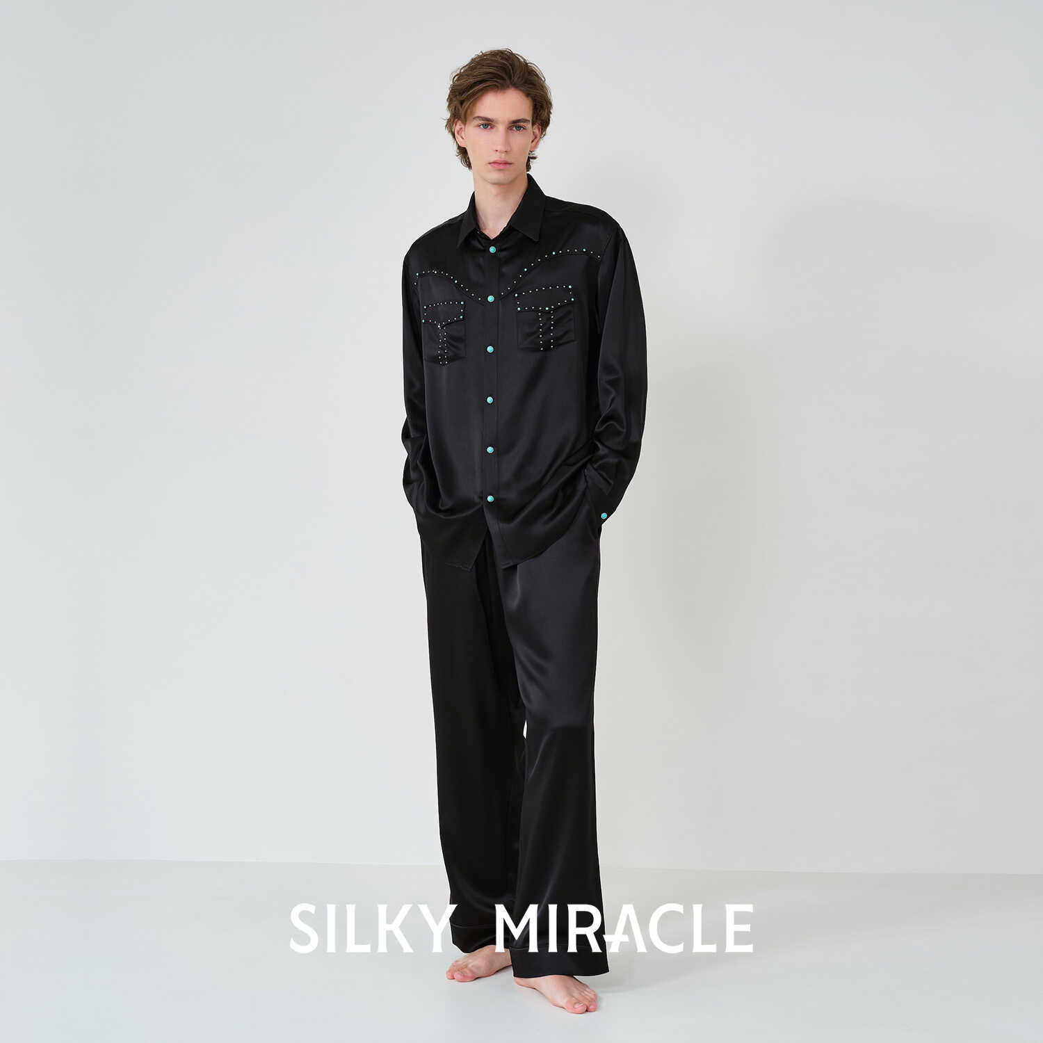 牛仔真丝SILKYMIRACLE睡衣套装