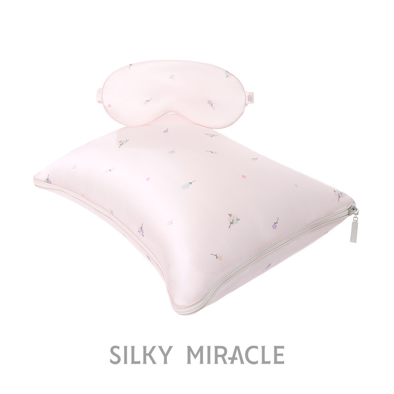 奚梦瑶同款SILKY MIRACLE折叠真丝抱枕眼罩旅行套组100桑蚕丝睡眠