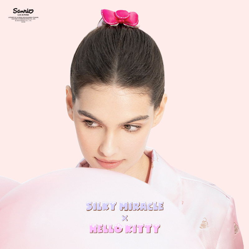 SILKY MIRACLEx HelloKitty真丝发圈联名头花少女发饰礼盒高级