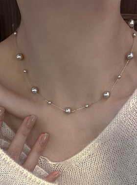 s925银施家珍珠项链女款