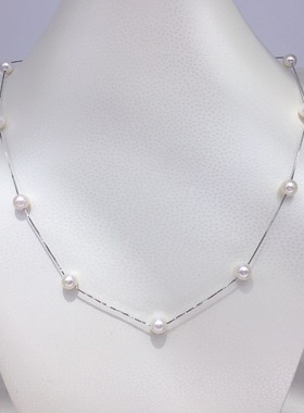 天然淡水珍珠S925纯银项链女款