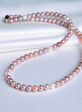 天然淡水珍珠项链女小香风锁骨链