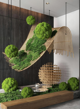 海虹景观商场橱窗悬挂景观造景