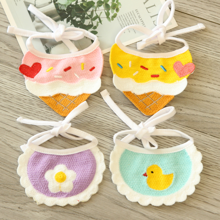 可爱卡通猫狗宠物口水巾围嘴饰品
