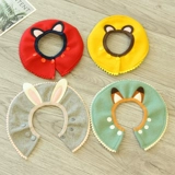 Мультяшный нагрудник с животными, плетеный шарф, слюнявчик