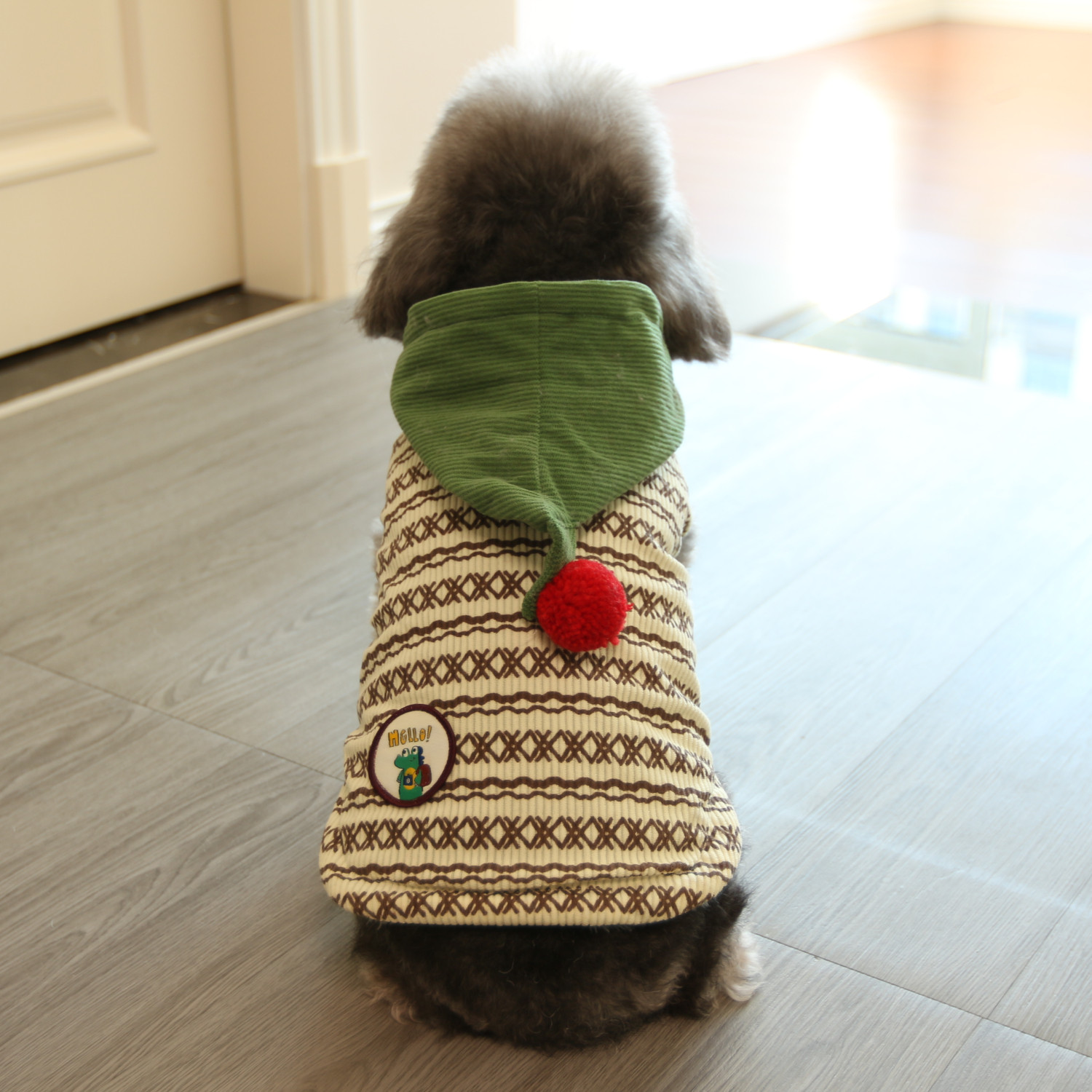狗狗衣服秋冬款灯芯绒嘻哈帽两腿保暖棉衣小型犬泰迪宠物衣服冬装