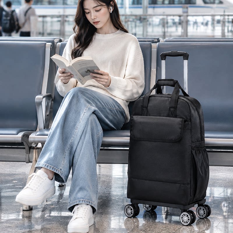 16寸17寸登机小行李袋万向轮拉杆包防水小手提包轻便短途旅行袋潮