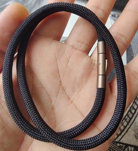 5mm粗款 适用周家XL刺青信念骷髅头转运珠颈绳男生 尼龙编织绳项链