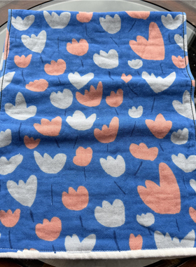 出口日本原单 蓝色花卉纱布纯棉柔软全棉舒适吸水成人毛巾面巾